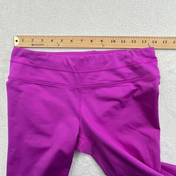 Athleta M Purple Cropped Adjustable Elastic Draw Chord Leggings Pocket Lycra - Picture 6 of 10